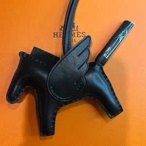 Lambskin Black Horse Pegasus Bag Charm